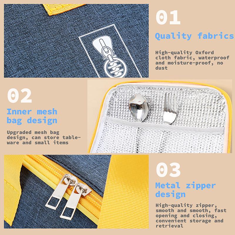 Портативная сумка для ланча с термоизоляцией, сумка-холодильник для ланча, сумка-тоут, студенческая изоляционная сумка CDN