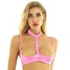 Women Patent Leather Wireless Bra Adjustable Push Up Bra Tops Female Backless Bralette Lingerie
