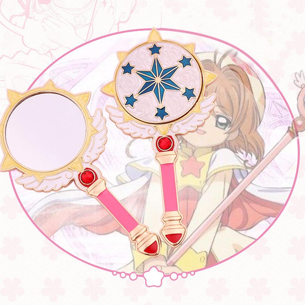 Cardcaptor Sakura Hand Hand Макияж Ручной Макияж Удобный для переноски Макияж Красота Домашняя Косметика Круглый Moe Настоящее Зеркало, Зеркало, Зеркало, Зеркало, Милый,