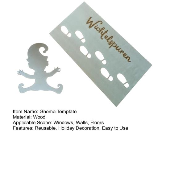 2 шт. Рождественский шаблон гнома, праздничное украшение, деревянный трафарет для силуэта эльфа, отпечаток ноги, многоразовый