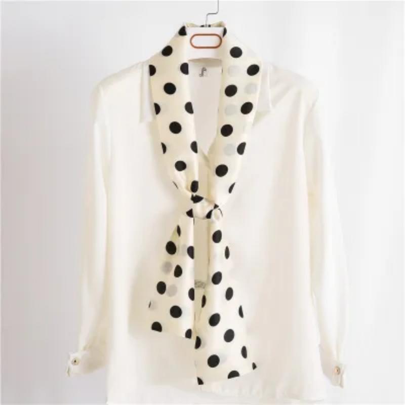 Хиджаб Натуральный Длинный Шелк Женский Принт Элегантные Шейные Платки Лента для Волос Головная Повязка Завязка Украшение Ручки Сумки Фуляр Воротник Косынка