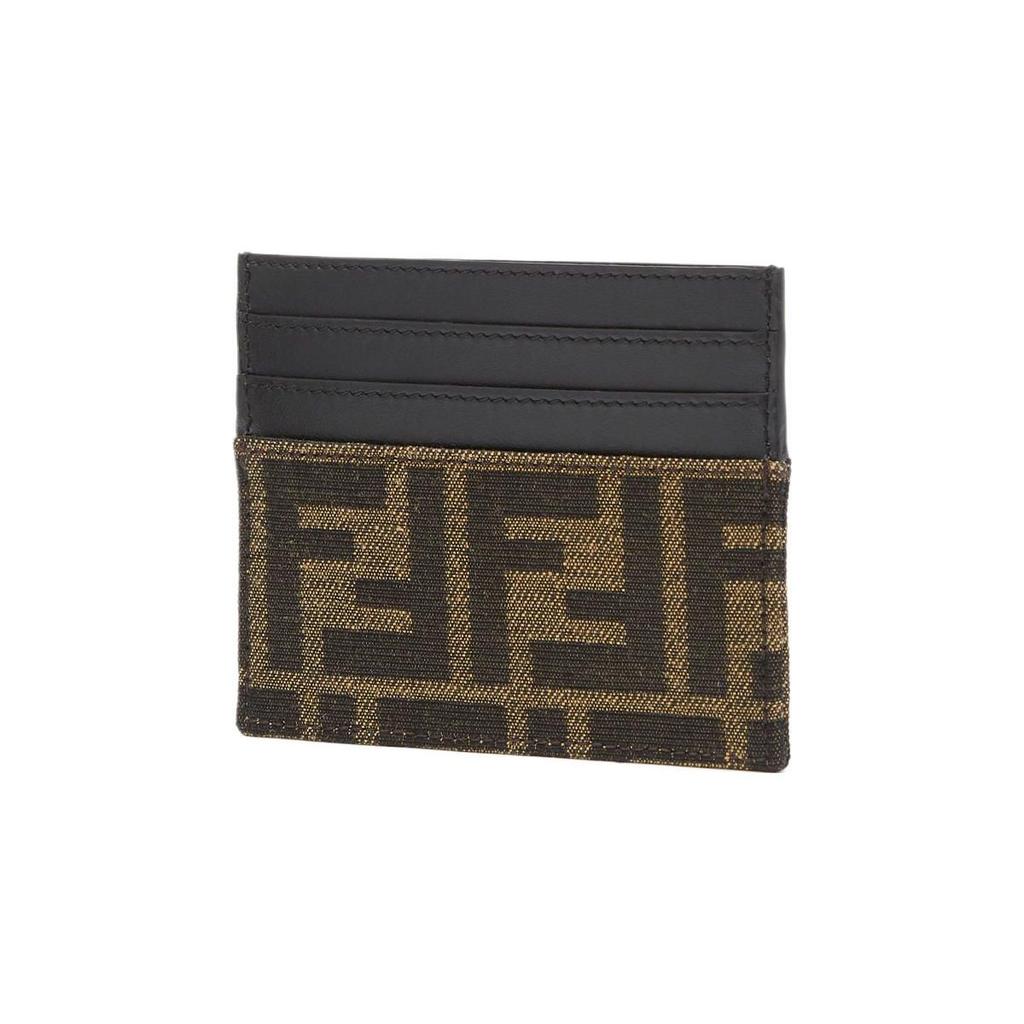 Fendi Серия Roma Логотип бренда Держатель для карт из телячьей кожи Мужской держатель для карт Коричневый 7M0164ALWKF0L3T