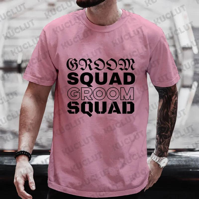 Team Groom Squad T-shirt Engagement Wedding Graphic Y2k Evg Tops Best Man Blouses Boyfriend Single Farewell Bachelor Party Tees