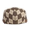 Spring And Autumn Beret Hats Vintage Checkered Brown Coffee Khaki Flat Cap Front Cap Painter'S Cap Cap Man