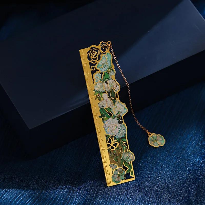 Ретро Классическая Европейская Закладка для Книги Винтажная Картина Маслом Серия Металлическая Полая Закладка Для Студентов Креативный Дизайн Подарок Учителю