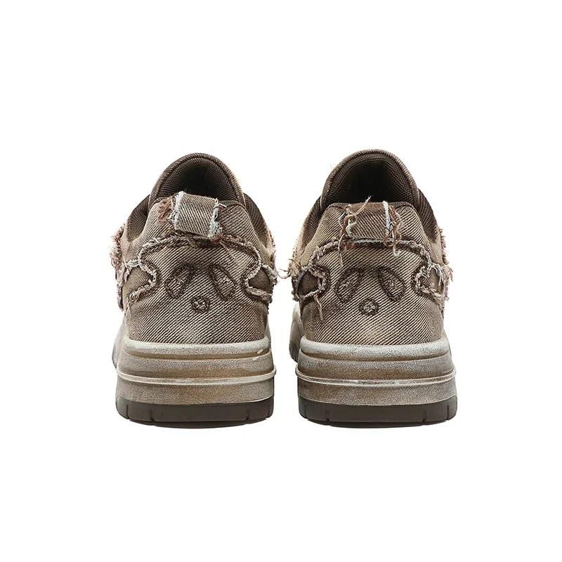 Мужская персонализированная джинсовая ретро-модная обувь для скейтбординга, универсальная мужская спортивная обувь для пар, спортивная и повседневная обувь