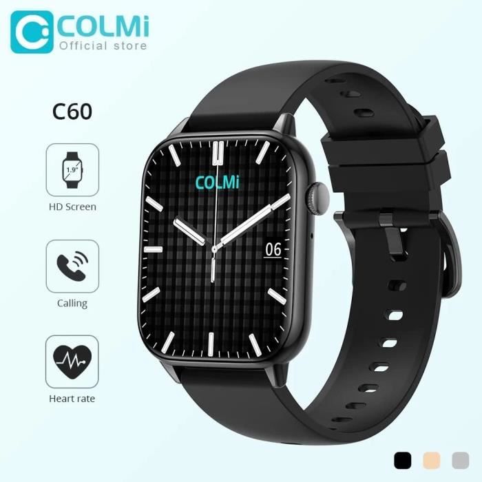 Smartwatch Colmi C60 Noir - Montre Connectée Bluetooth Fitness Tracker