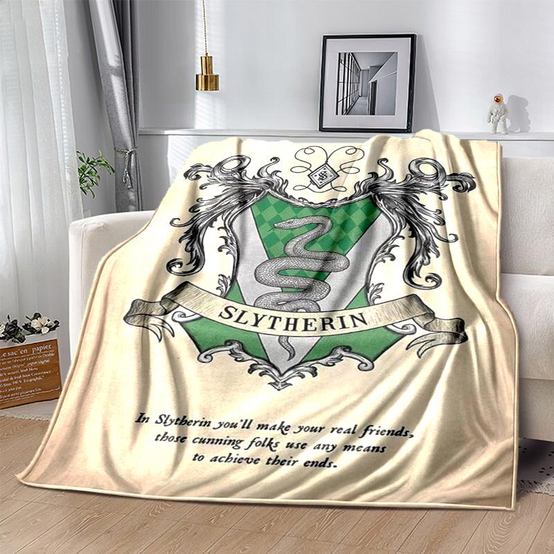 Slytherin Crest Poster - Hogwarts House Decor for Fans of Harry PotterPrint Blanket, Soft Blanket For Sofa Office Bed And Travelling Daughte
