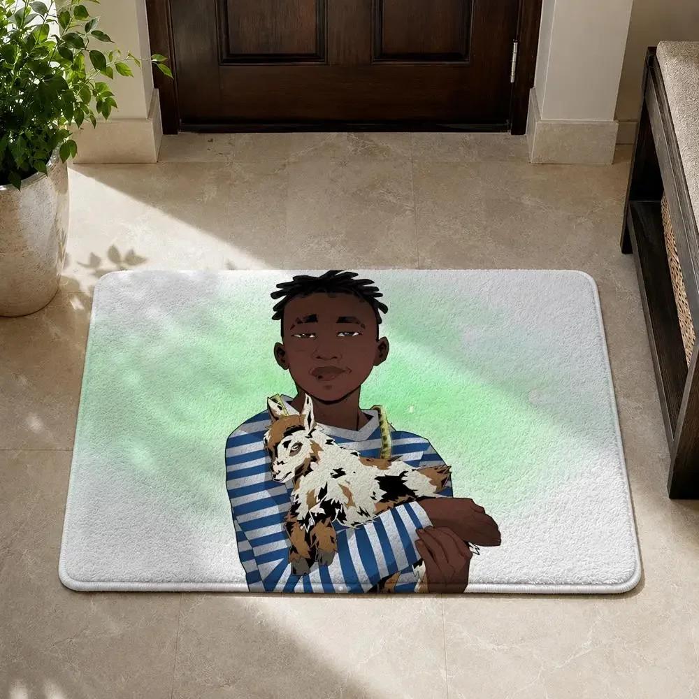 YNW B-BSlime Floor Mat Flannel Rug Non Slip Absorbent Soft Washable for Entryway Hallway Bathroom Kitchen Decor