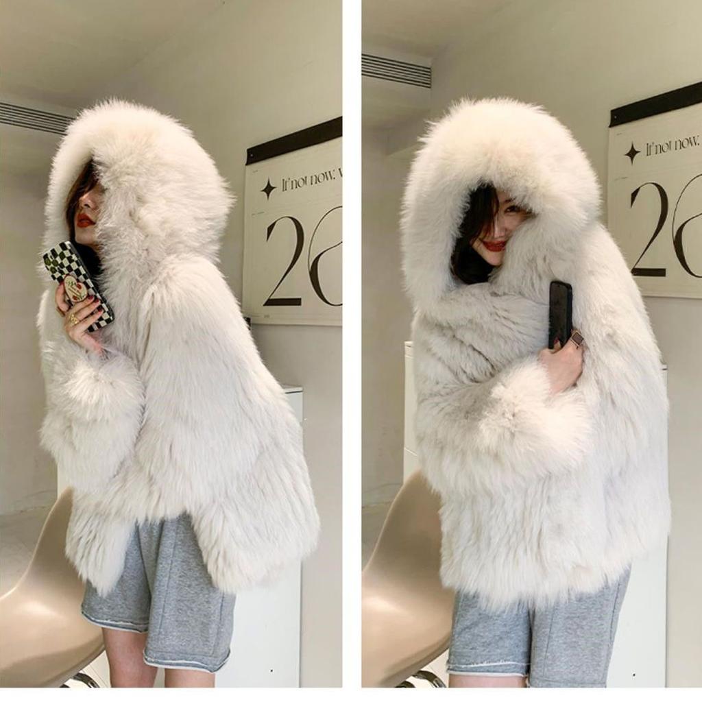 Women Fashion Winter False Fur Coat Korean Style Cotton Padded Clothes Thickened Coats