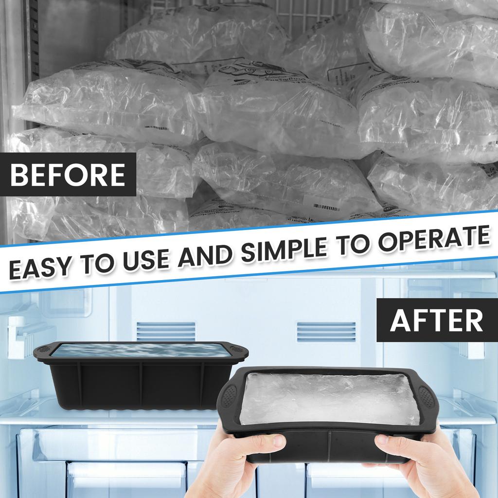 2 шт. Форма для льда Силиконовый контейнер для льда Противоскользящий поднос для льда Большого размера Форма для льда Легкое извлечение Форма для льда Поднос для льда