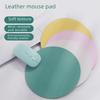 Simple Fresh PU Leather Waterproof Dirt-Resistant Solid Color Round Mouse Pad for Laptops