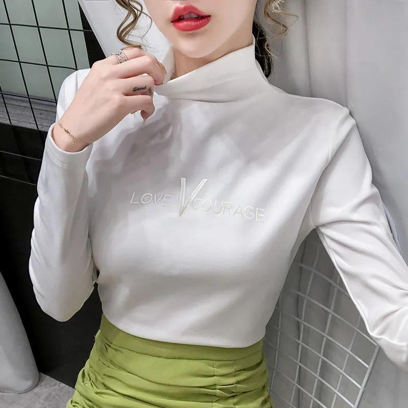 Winter Turtleneck Pullovers Women Warm Thick Bottoming Shirt For Women Warm Blouse Winter