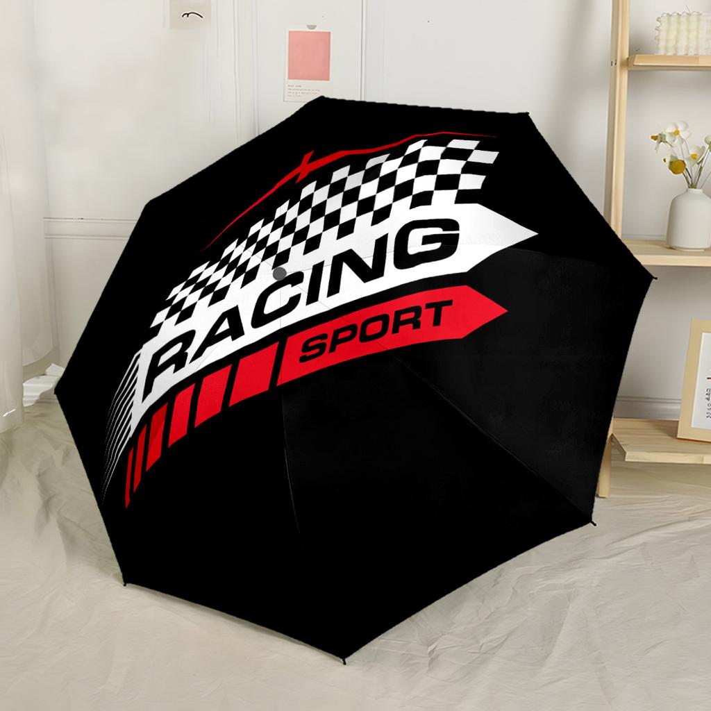 Performance Racing Team Portable Automatic Umbrella Compact 8-Rib Lightweight Compact Design for Outdoor Daily Use Fashionable Best for Christmas