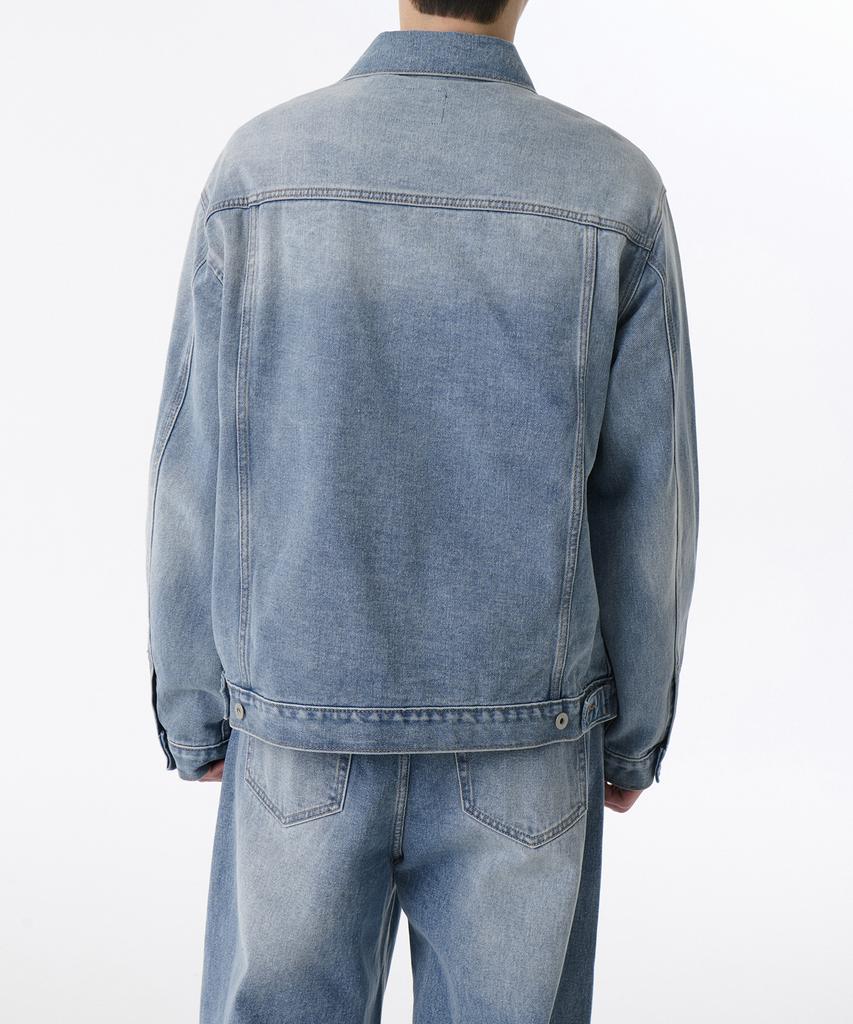 Musinsa Standard Big Brush Relaxed Denim Trucker Jacket [Light Indigo]