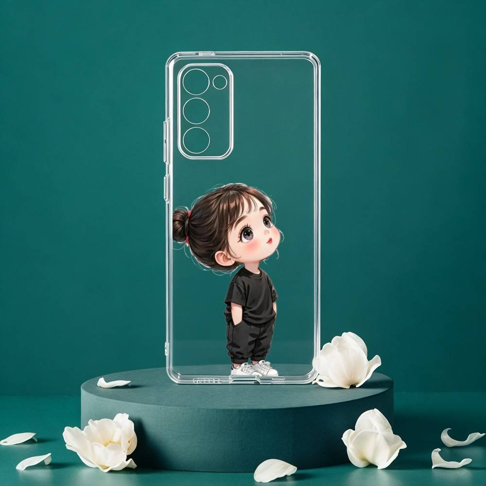 Мультяшный милый чехол для телефона с изображением девочки для Samsung Galaxy S24 S25 S23 S22 S21 Plus S24 S25 Прозрачный чехол