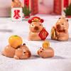 7 Pcs Capybara Miniatures Mini Capybara Figurines Resin Fortune Capybara Collectibles Statues for Car Dashboard Bookshelf Office Desk
