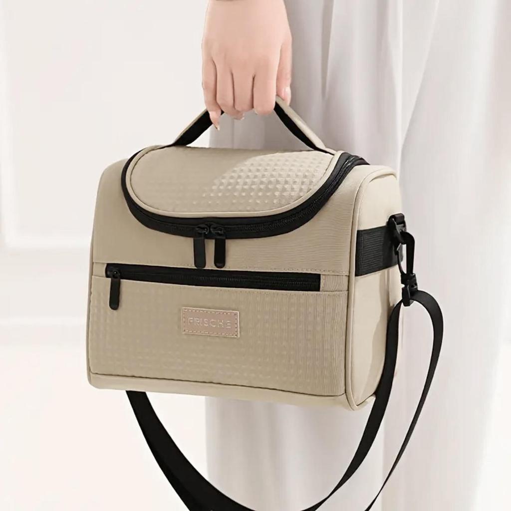 Multifunction Handheld Insulated Bag Large Capacity Cooler Bag Portable Zipper Thermal Lunch Bags for Outdoor Picnic Camping Food Storage