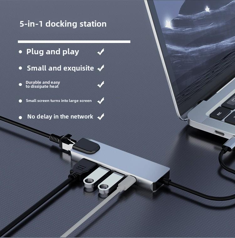 Концентратор USB-C Five-in-One для MacBook — многофункциональная док-станция расширения