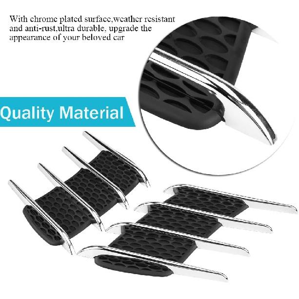 2PCS Hood Vents for Cars, Car Exterior Hood Side Air Intake Flow Vent, Car Hood Scoop Air Vent, Shark Gills Outlet Decorative Trim Sticker Vent
