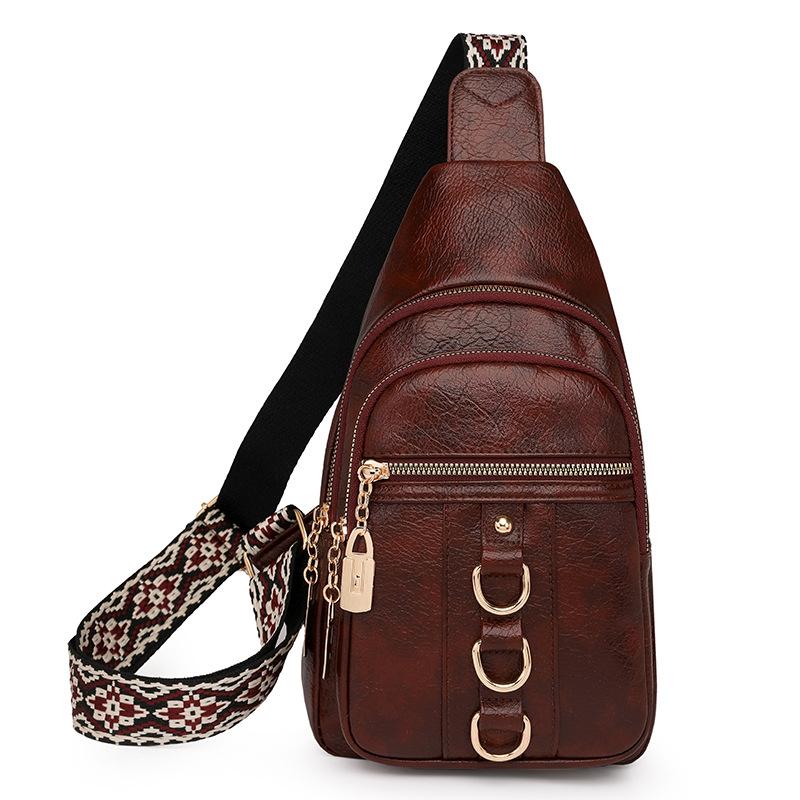 Женская сумка-ретро на грудь, однотонная сумка через плечо, поясная сумка