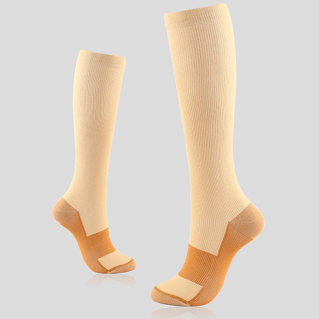 Мужские и женские однотонные нейлоновые длинные компрессионные носки для занятий спортом на открытом воздухе