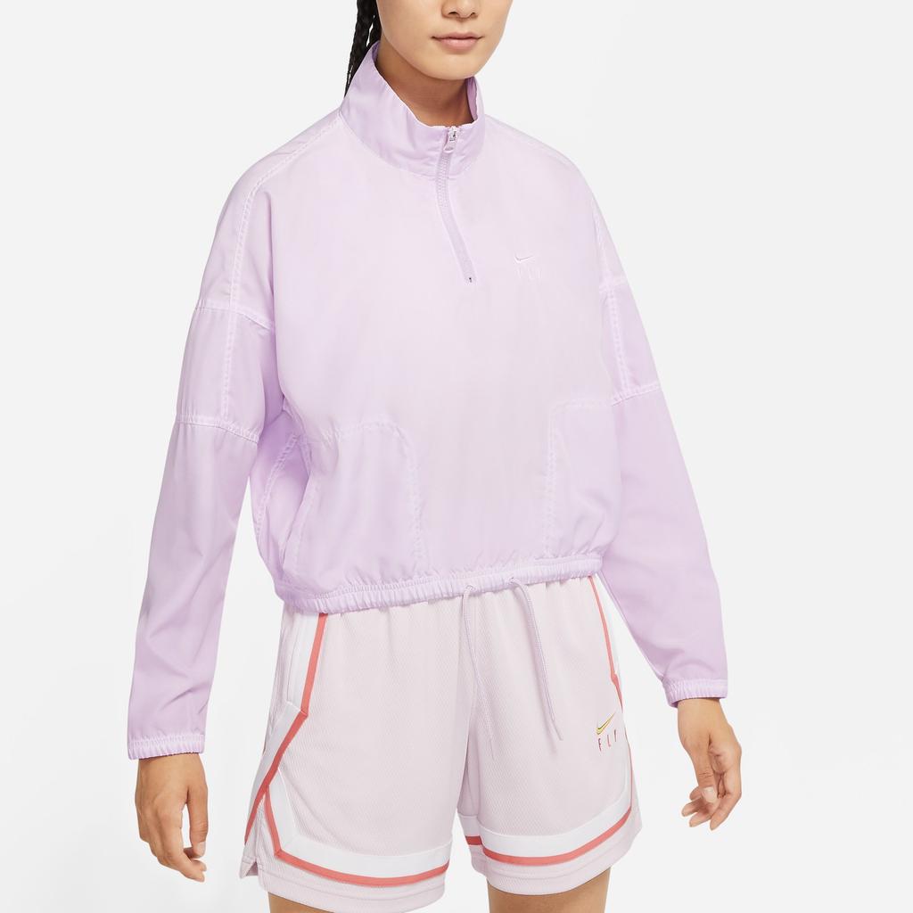 Nike Куртка Dri-FIT Solid Color Adjustable Hem Half-molny Standneck Jacket Women Jackets Pink DH7649-530