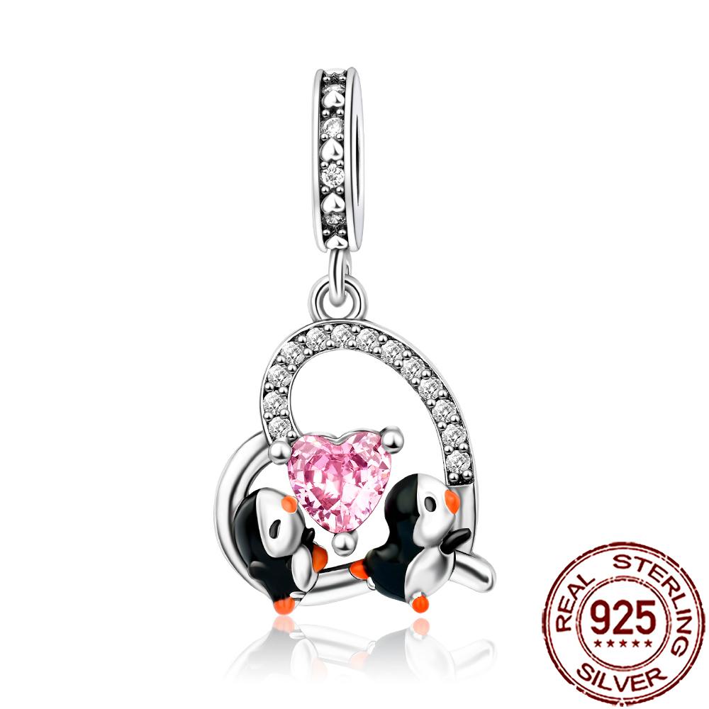 New Charms 925 Silver Cat Dog Flamingo Chameleon Axolotl Animal Beads Fit Bracelet Necklace Women DIY Jewelry