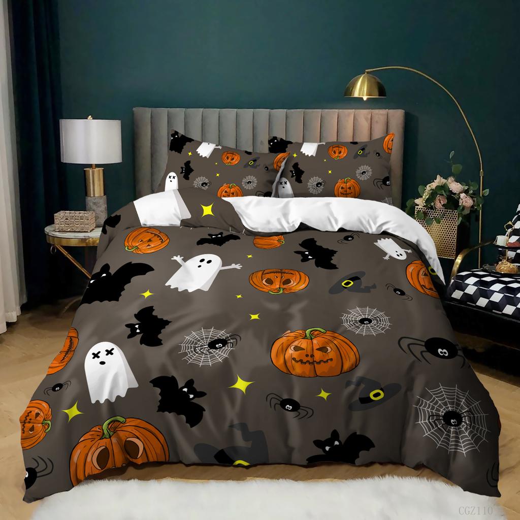 Holiday Halloween Three-Piece Digital Printing Quilt Cover Bedding