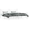 Metal Bed Frame with Headboard and Footboard White 193 x 203 cm