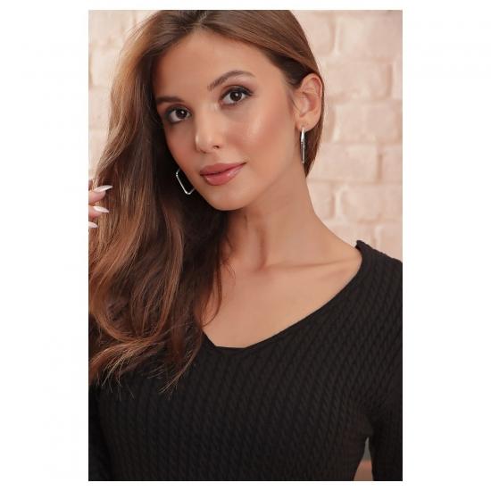 AQE FASHION V-образным вырезом тонкий вязаный свитер с подробным описанием, женский модный осенне-зимний свитер