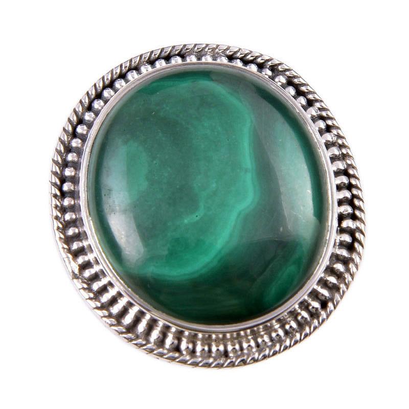 Кольцо из стерлингового серебра 925 пробы с натуральным малахитом, размер 6 b6o96
