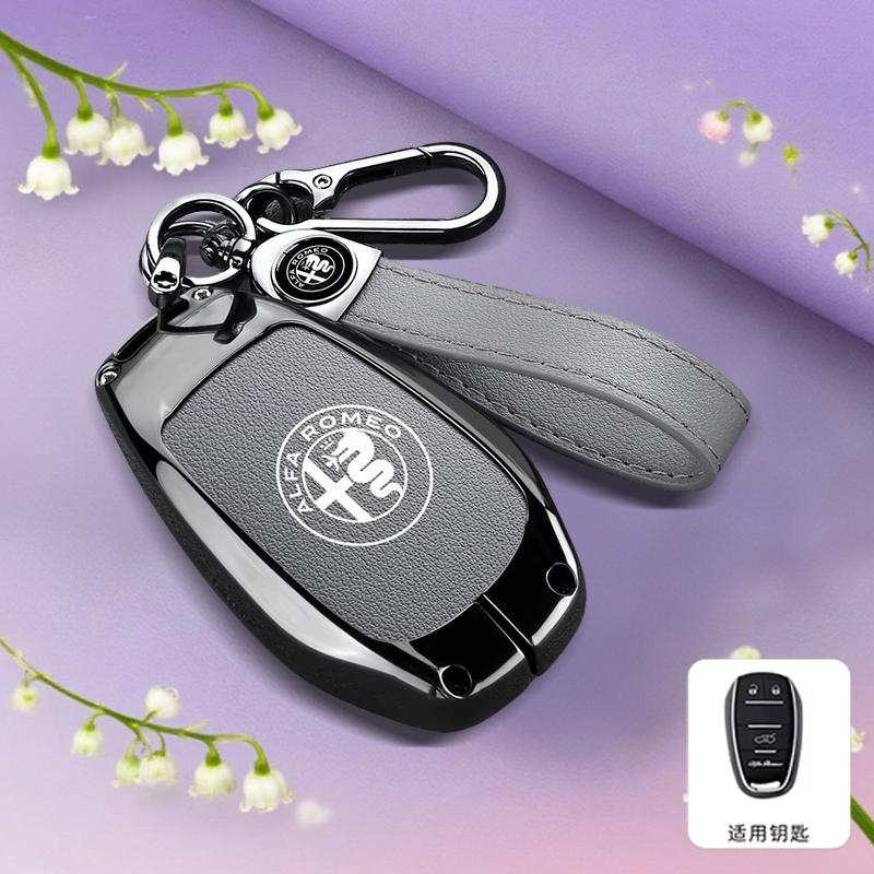 2026 Горячая наклейка Сплав Кожа Автомобиль Умный Пульт Дистанционного Ключа Чехол Оболочка Защита для Alfa Romeo Giulia 2015 +Stelvio 2016+ Spider