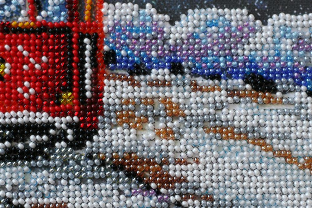 Набор-миди для вышивки бисером на натуральном художественном холсте Абрис Арт Транспорт