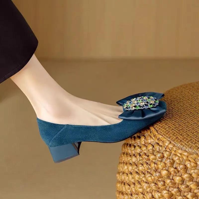 Модная женская обувь на высоком каблуке с застежкой-бабочкой, бестселлер для офиса и карьеры, прозрачные однотонные каблуки для женщин