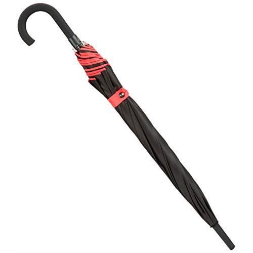 Parapluie - Smati - Noir & Rouge - Ouverture automatique - Double toile - 105 cm de diamètre