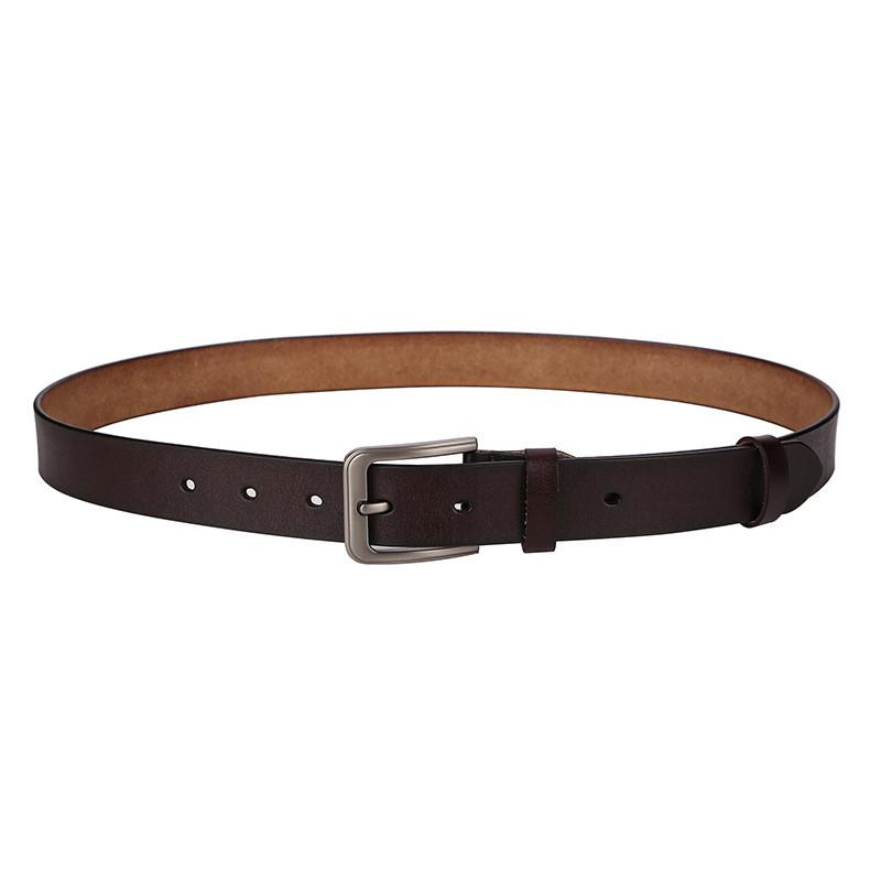 Mens Fashion Leather Belt With Sleek Polished Finish And Metal Pin Clasp For Work And Weekend
