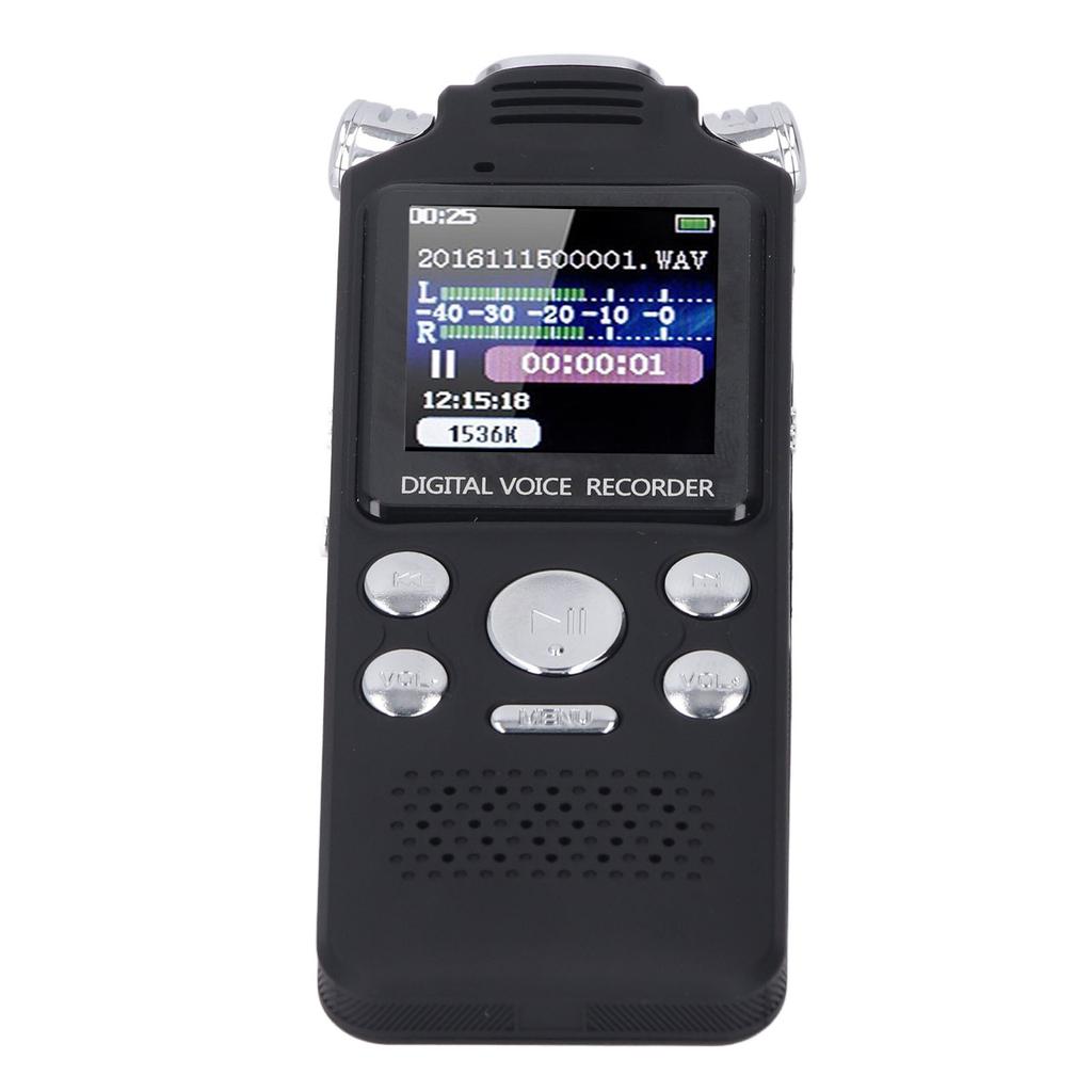 Digital Voice Recorder with Speaker Double Microphone 0.8 Inch LCD Screen MP3 Player Noise Cancellat