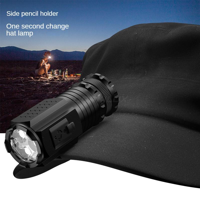 Портативный светодиодный фонарик с USB-зарядкой, гироскоп для пальцев для снятия стресса, уличный мини-фонарик из алюминиевого сплава, поисковый фонарь, фонарь для кемпинга