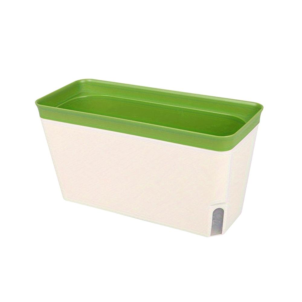 Self-Watering Windowsill Planter Kit: Modern Plastic Herb Garden Set with Visible Water Level Indicator - Suitable for Indoor