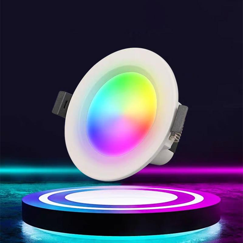 Светодиодный светильник RGB, потолочный светильник переменного тока 10 Вт/15 Вт, потолочный светильник переменного тока 110 В, 220 В с регулируемой яркостью, встраиваемый светодиодный точечный светильник с ИК-пультом дистанционного управления