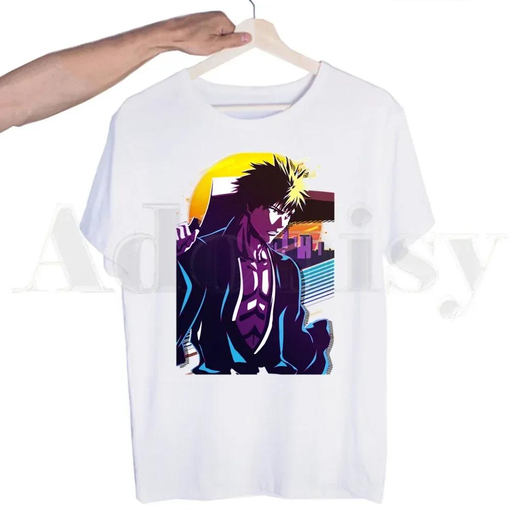 Блич Аниме Куросаки Ичиго Зараки Кенпачи Футболки Мужская Мода Летние Футболки Футболка Топ Футболки Уличная Одежда Харадзюку Смешные