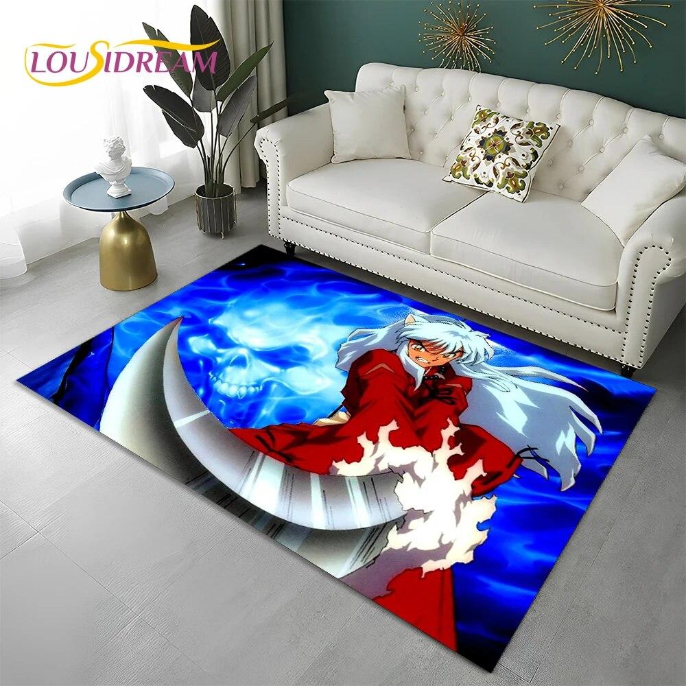 Классический мультяшный 3D ковер в стиле аниме Inuyasha, ковер для дома, гостиной, спальни, дивана, коврика, декор, детский коврик, нескользящий напольный коврик
