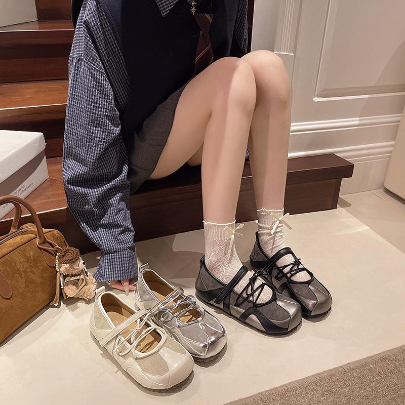 Туфли на плоской подошве с открытым носом Мэри Джейн балетки женские 2025 летние повседневные спортивные новые немецкие тренировочные туфли на плоской подошве Форрест Гамп кеды