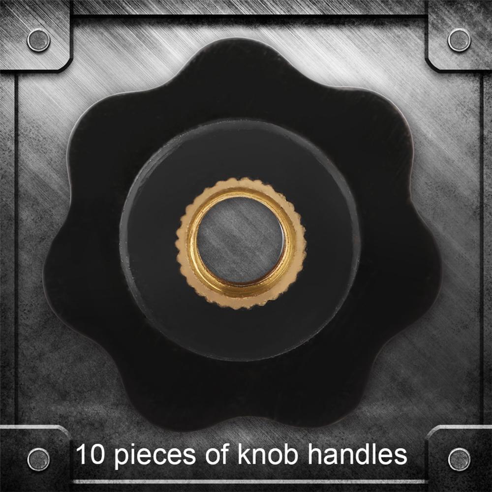 10pcs Female Threaded Star Knobs Round Shape Knurled Grip Knobs Threaded Hand Knob Machine Tool