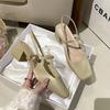 One-word Belt High-heeled Sandals Thick-heeled Party Dance Wedding Shoes