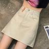 Летняя джинсовая юбка для женщин с небольшим А-силуэтом, юбка для девочек с карманами ручной работы и джинсовая юбка ручной работы