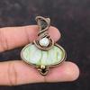 Зеленый арагонитовый кулон, обернутый медной проволокой, подвеска ручной работы из лунного камня, изящный кулон из драгоценного камня, обернутый медной проволокой, ювелирное украшение, подарок для него