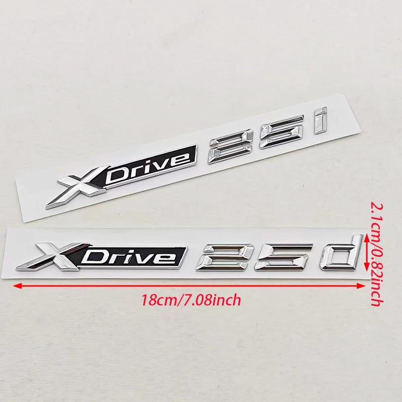 3D ABS Car Styling Logo XDrive 25i 25d Badge Rear Trunk Emblem Side Door Sticker For BMW X2 X3 XDrive Auto Accessories zw5