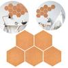 5PCS Cork Notice Board Self Adhesive Hexagon Cork Board for Photo Wall Decorations DIY Office Bulletin Board Corkboard